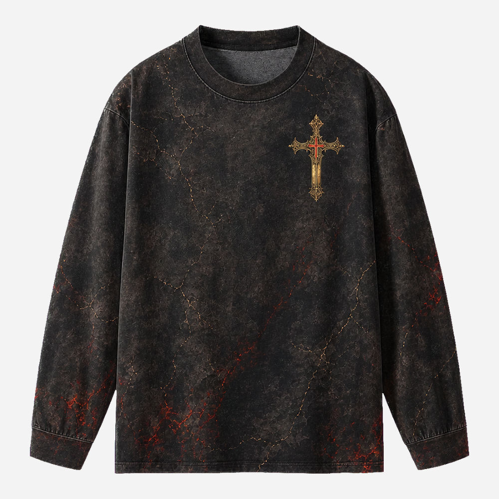 Division Sword Eco Oversized Long-Sleeve Graphic Tees · GRS Certified
