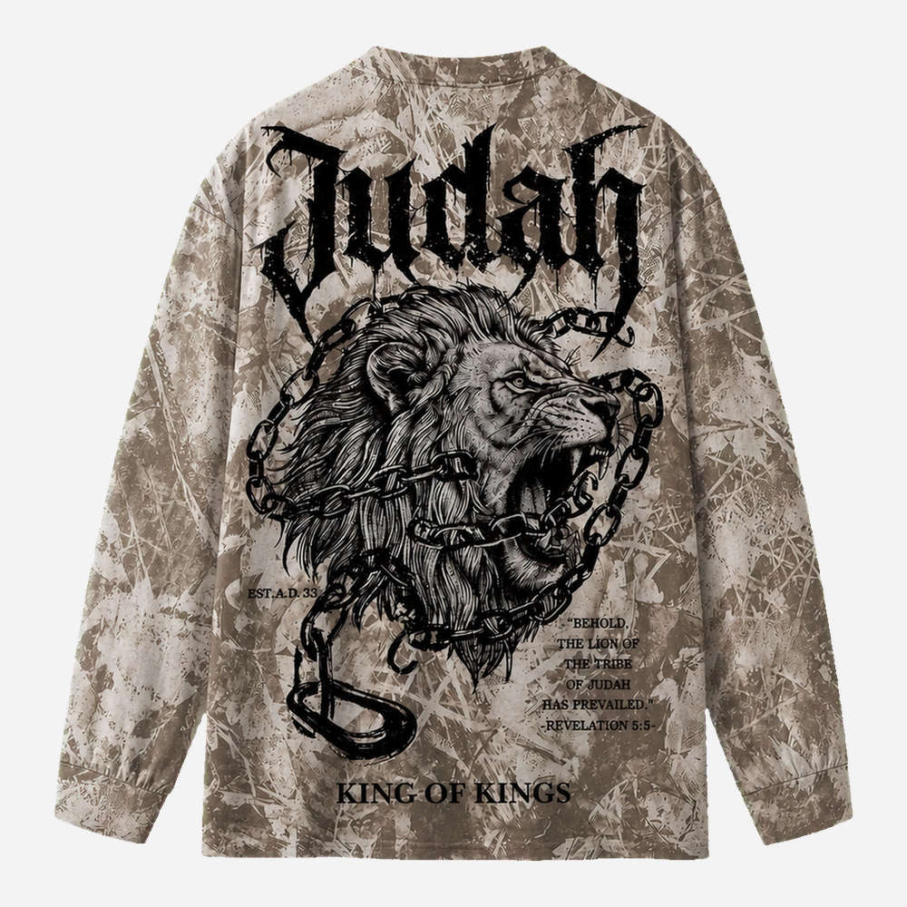 Chained Lion Eco Oversized Long-Sleeve Graphic Tees · GRS Certified