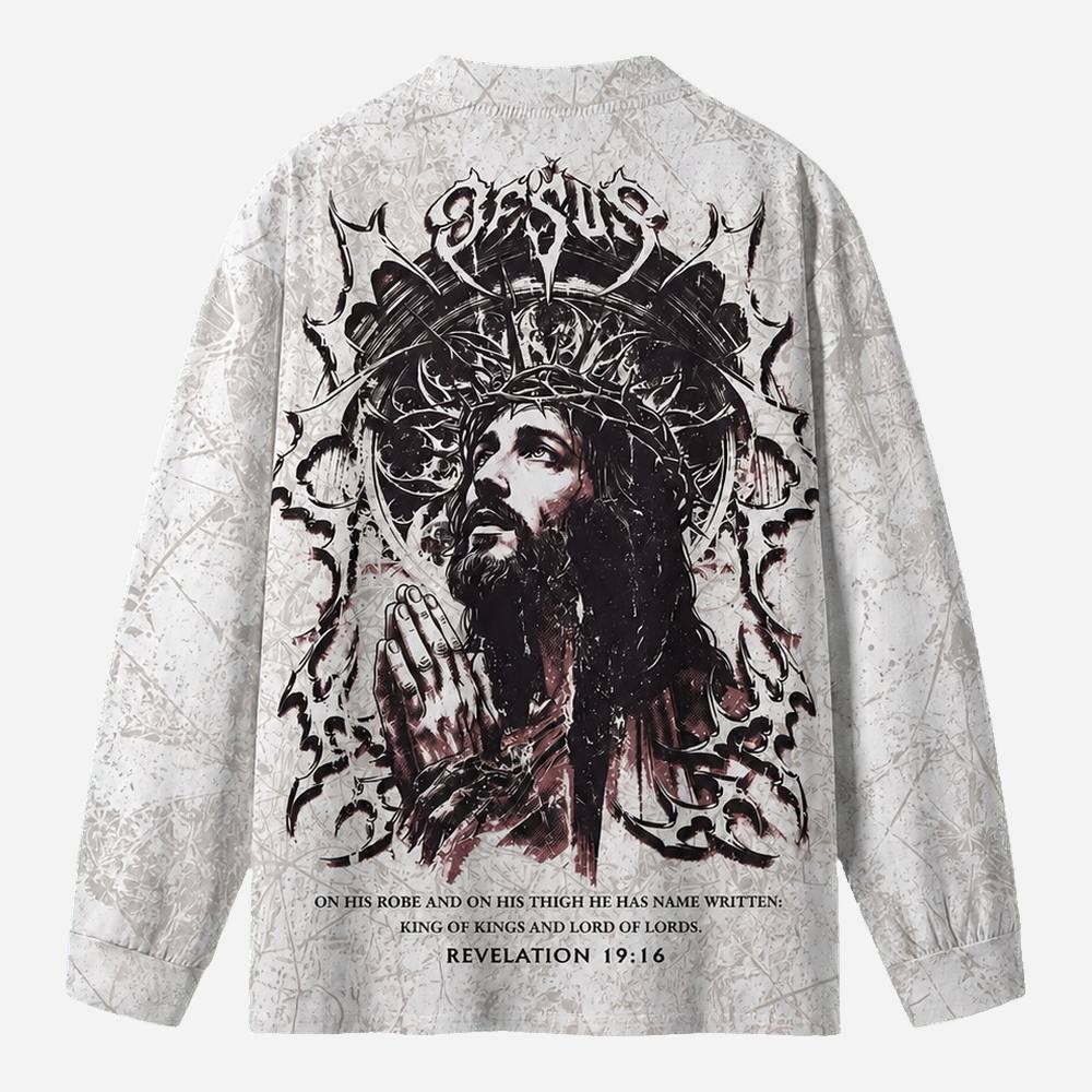 Crowned Warrior Eco Oversized Long-Sleeve Graphic Tees · GRS Certified