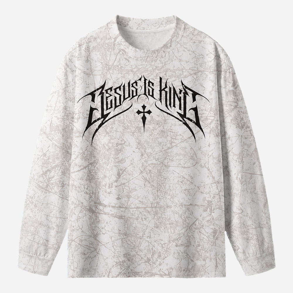 Crowned Warrior Eco Oversized Long-Sleeve Graphic Tees · GRS Certified