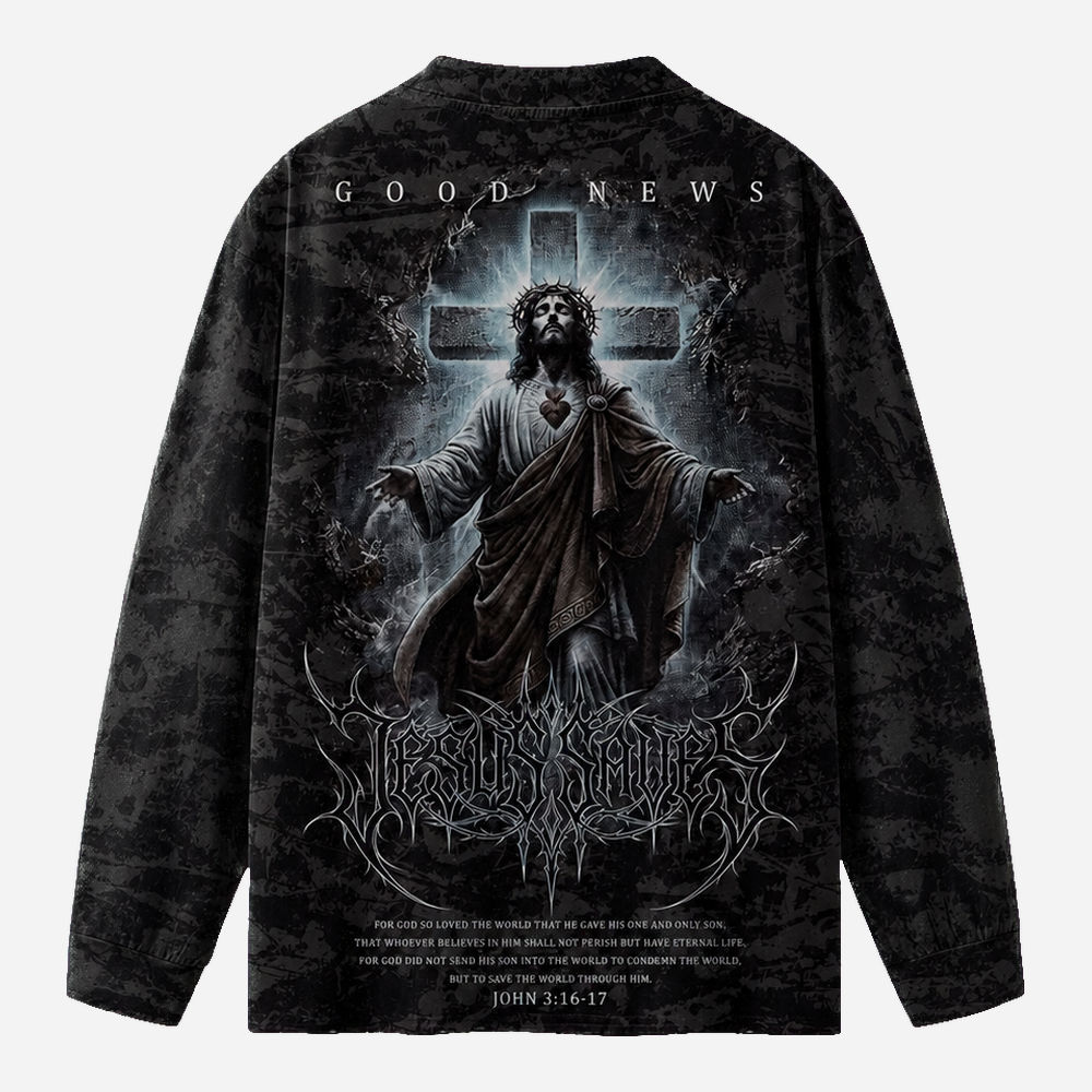 Good News Eco Oversized Long-Sleeve Graphic Tees · GRS Certified