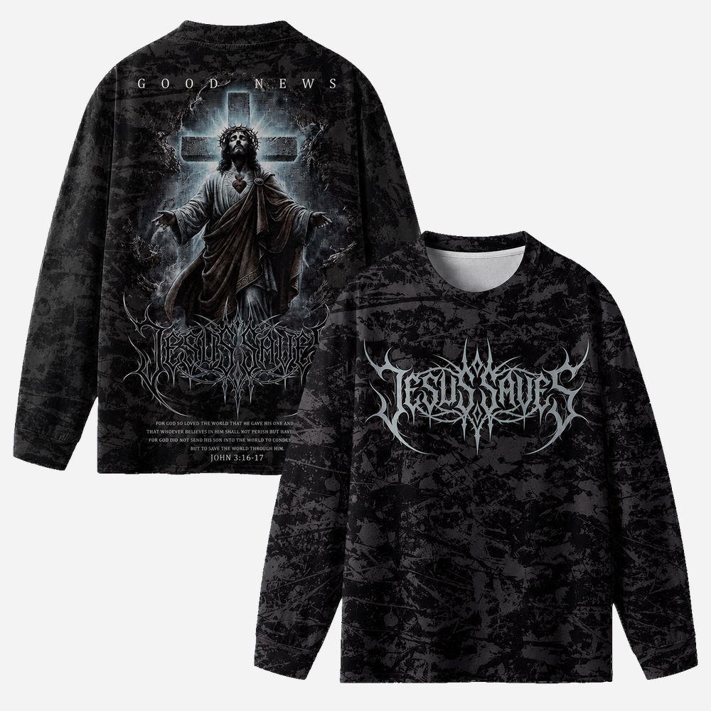 Good News Eco Oversized Long-Sleeve Graphic Tees · GRS Certified