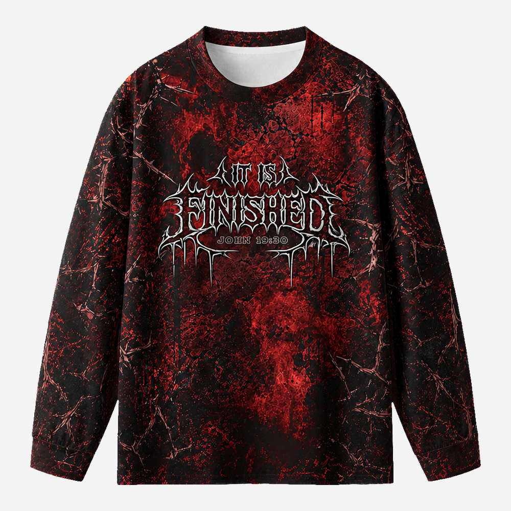 Finished Redemption Eco Oversized Long-Sleeve Graphic Tees · GRS Certified
