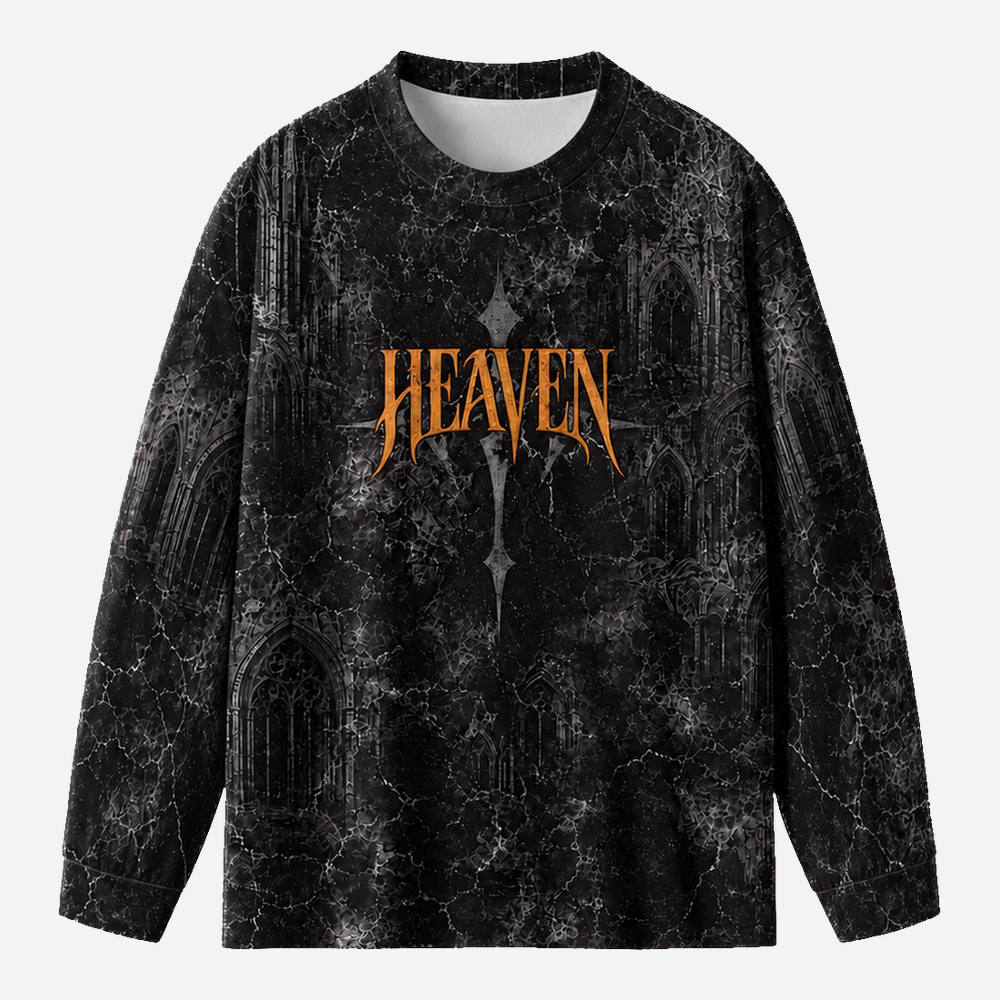 Heaven Knight Eco Oversized Long-Sleeve Graphic Tees · GRS Certified