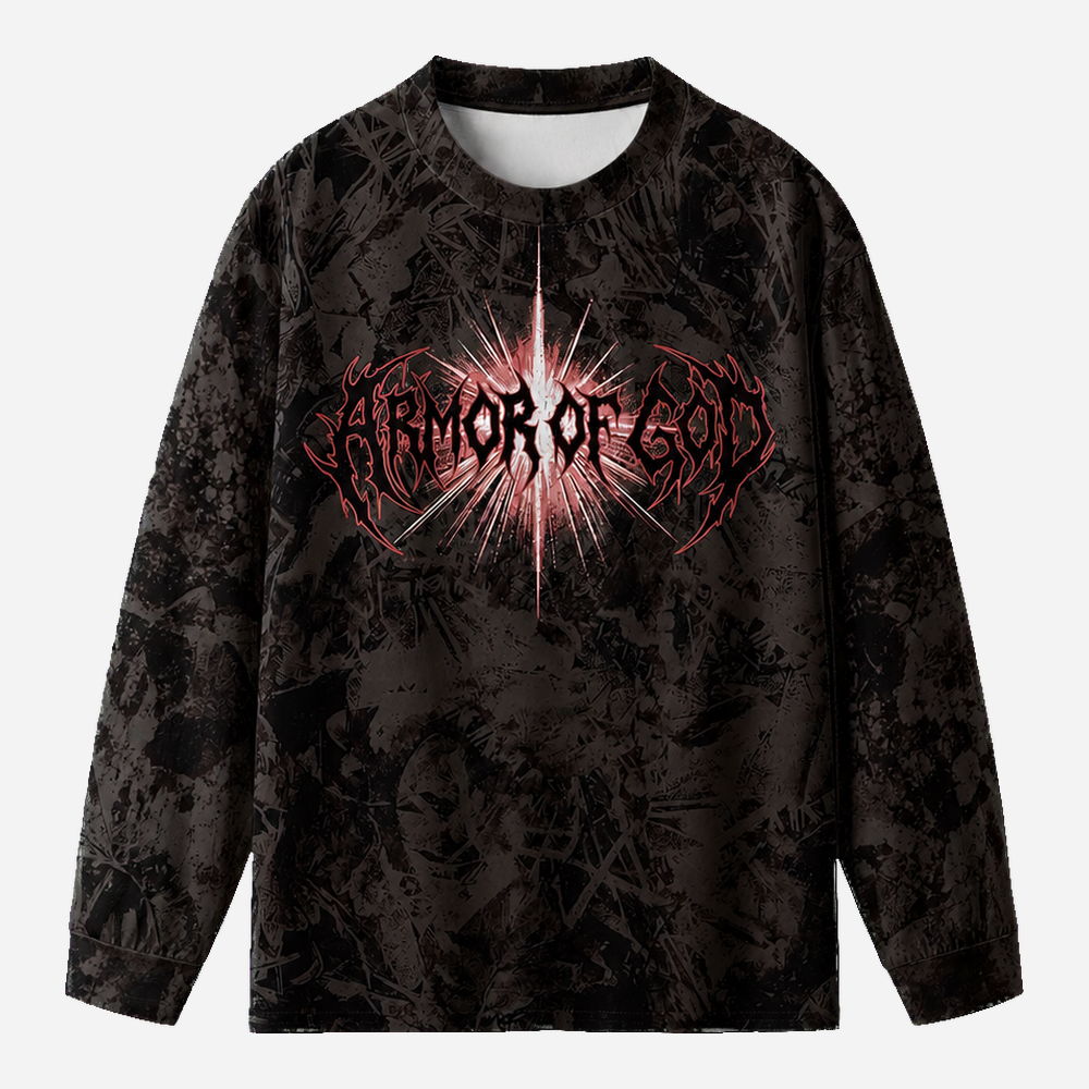 Armored Warrior Eco Oversized Long-Sleeve Graphic Tees · GRS Certified