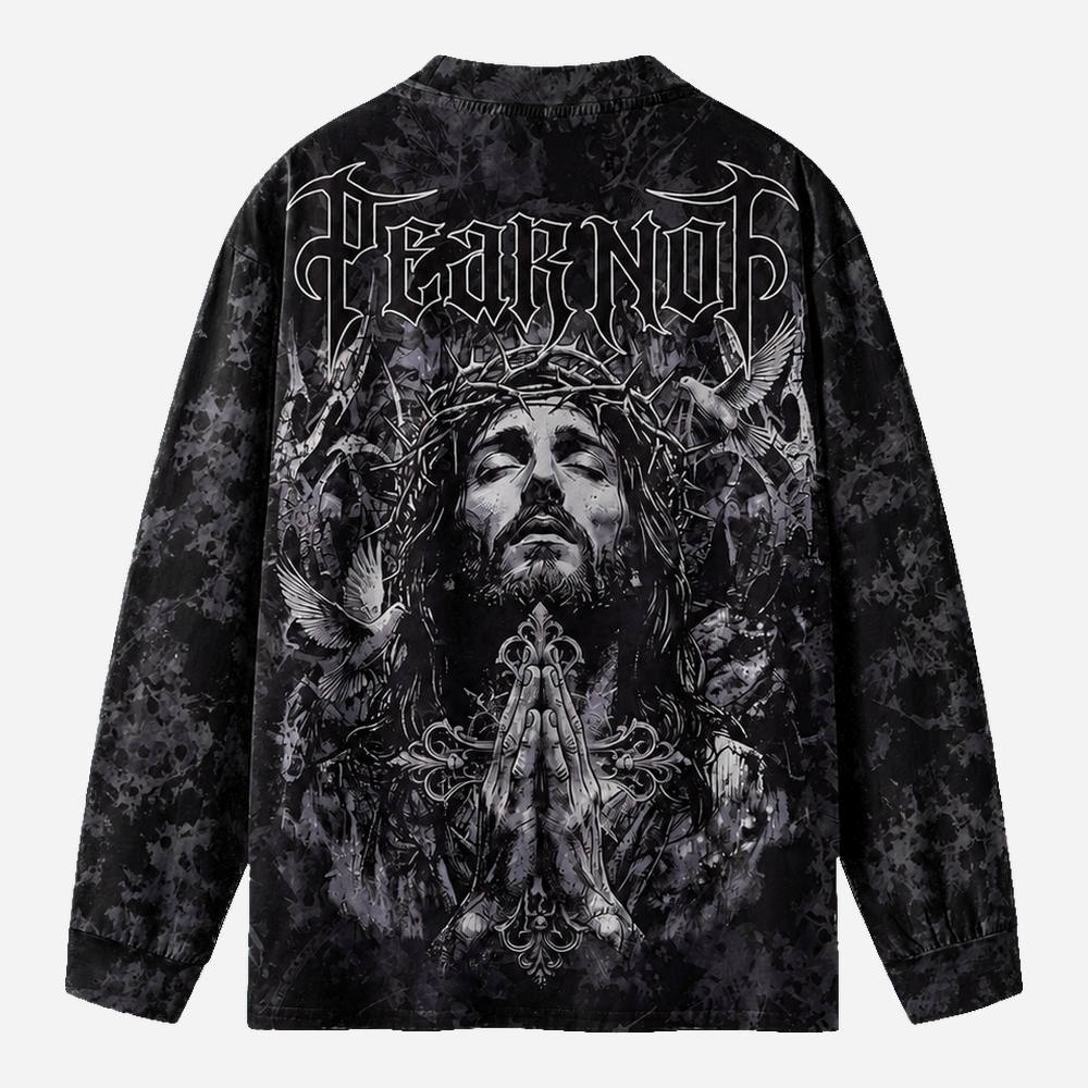 Fearless Crown Eco Oversized Long-Sleeve Graphic Tees · GRS Certified