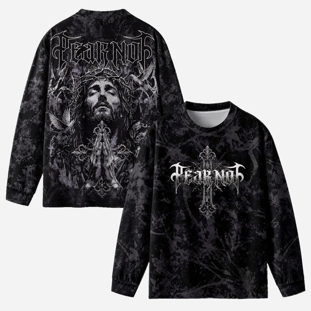 Fearless Crown Eco Oversized Long-Sleeve Graphic Tees · GRS Certified