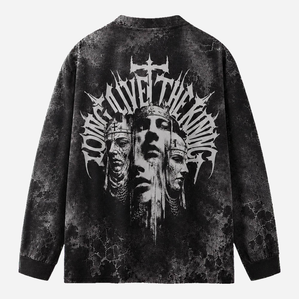 Crowned Allegiance Eco Oversized Long-Sleeve Graphic Tees · GRS Certified