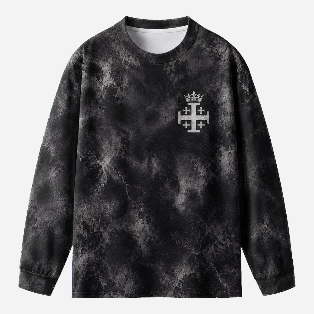 Crowned Allegiance Eco Oversized Long-Sleeve Graphic Tees · GRS Certified