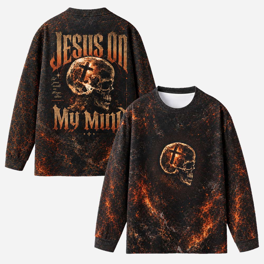 Sacred Mind Eco Oversized Long-Sleeve Graphic Tees · GRS Certified