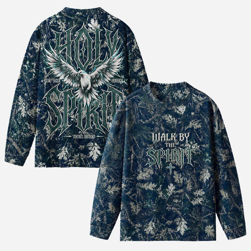 Guiding Dove Eco Oversized Long-Sleeve Graphic Tees · GRS Certified