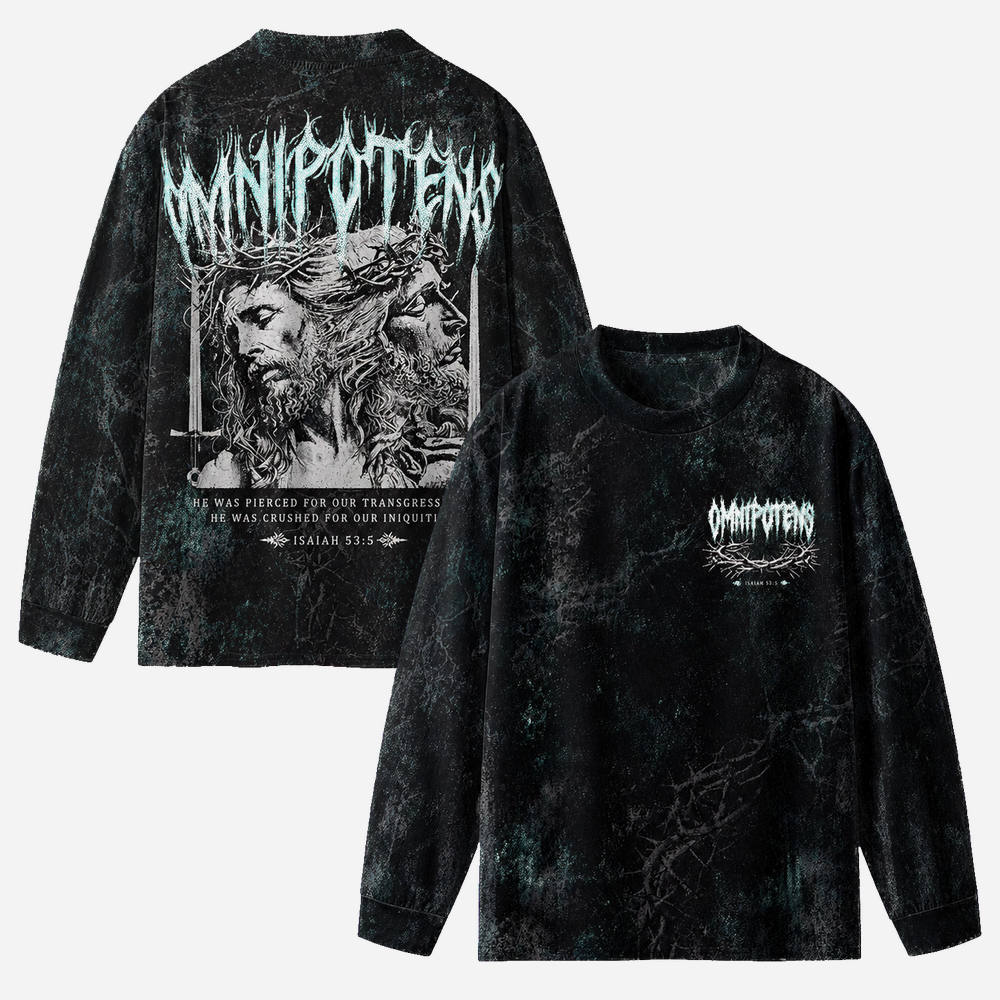 Thorned Portrait Eco Oversized Long-Sleeve Graphic Tees · GRS Certified