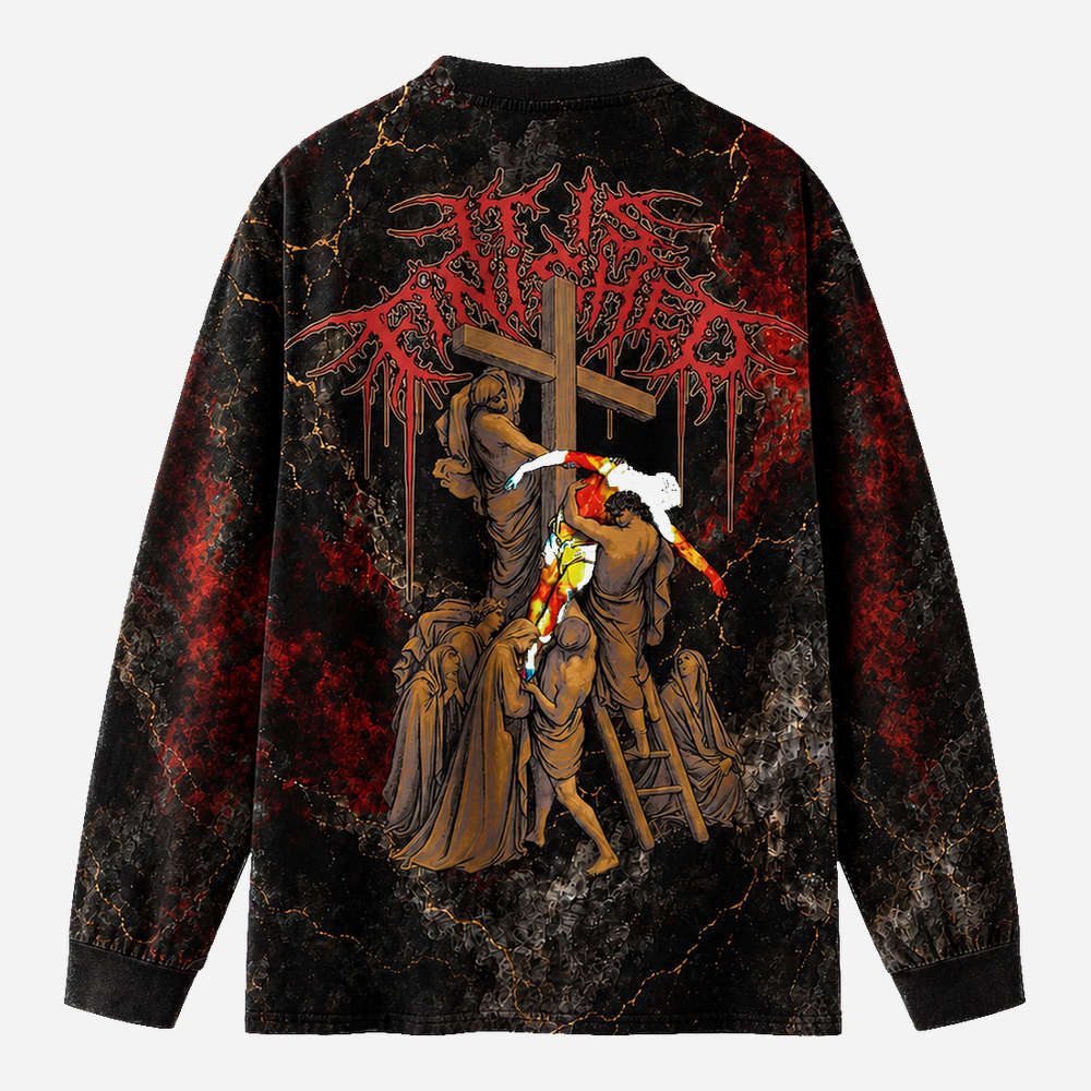It is Finished Eco Oversized Long-Sleeve Graphic Tees · GRS Certified