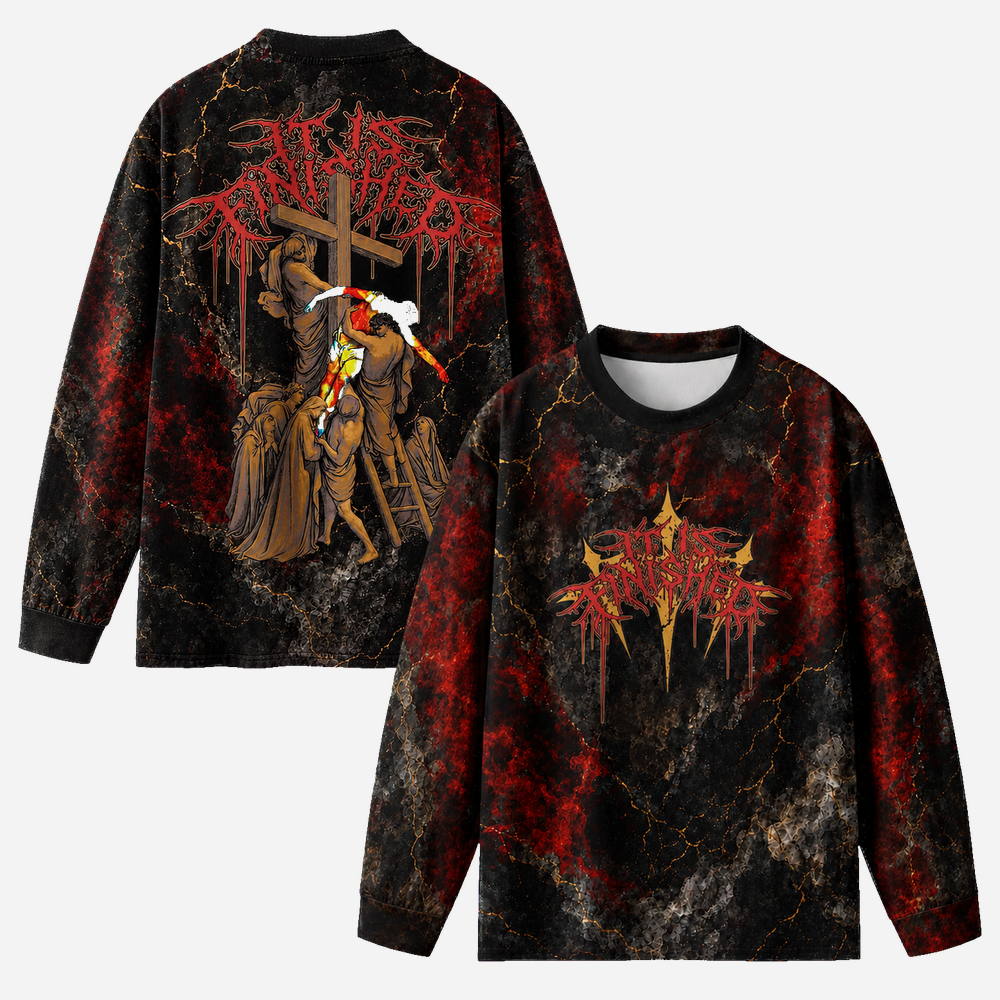 It is Finished Eco Oversized Long-Sleeve Graphic Tees · GRS Certified