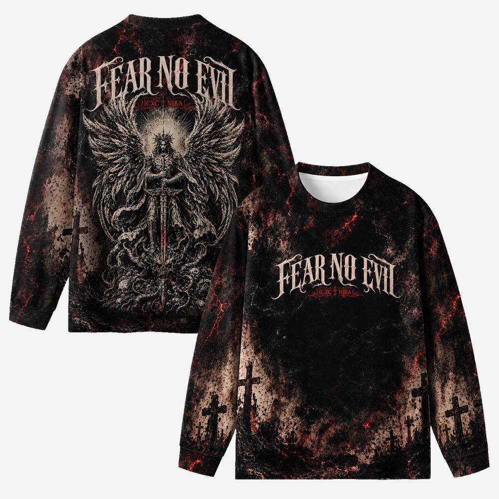 Fearless Guardian Eco Oversized Long-Sleeve Graphic Tees · GRS Certified