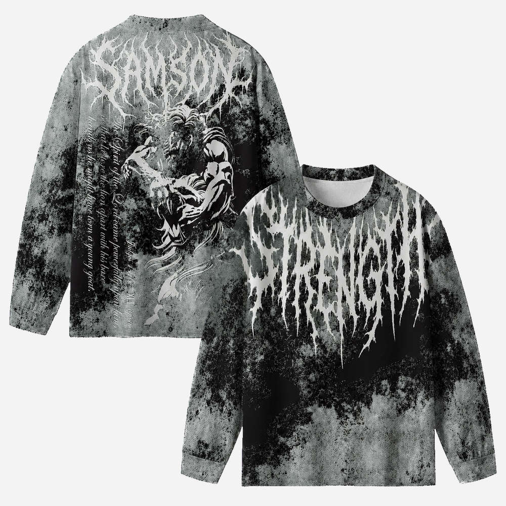 Strength Eco Oversized Long-Sleeve Graphic Tees · GRS Certified
