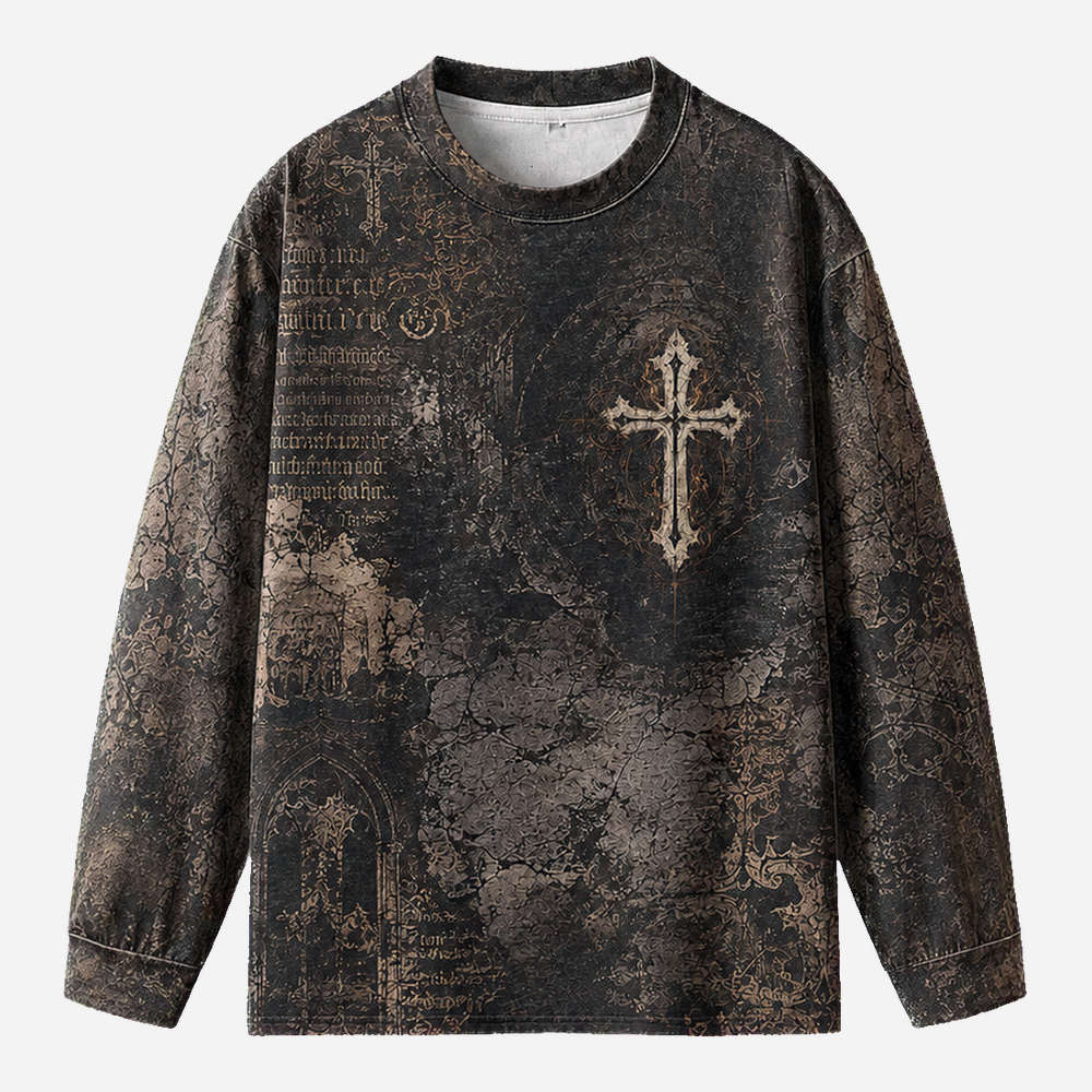 Kneeling Knight Eco Oversized Long-Sleeve Graphic Tees · GRS Certified