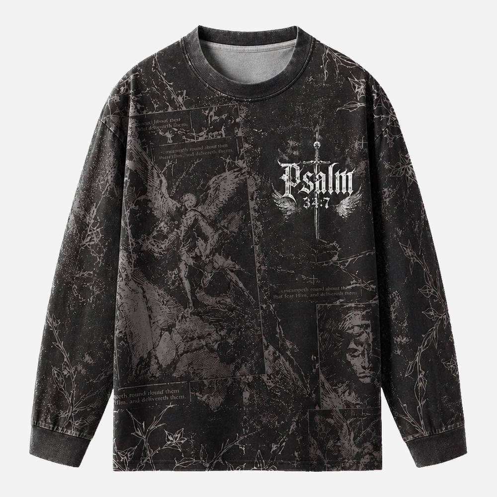Angel Blade Eco Oversized Long-Sleeve Graphic Tees · GRS Certified