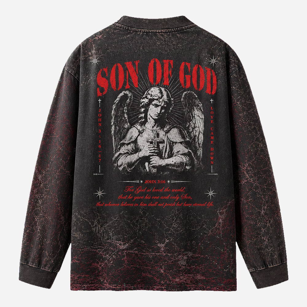 Heavenly Messenger Eco Oversized Long-Sleeve Graphic Tees · GRS Certified