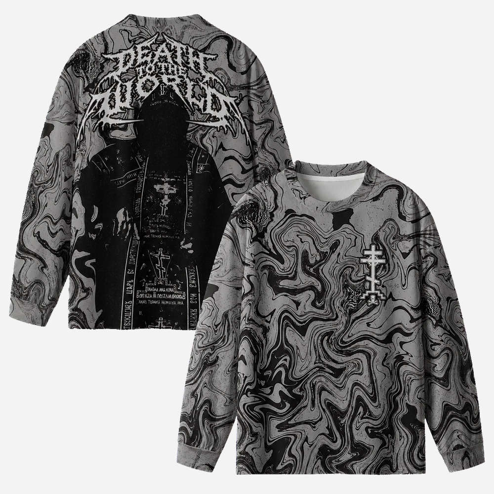 Death To The World Eco Oversized Long-Sleeve Graphic Tees · GRS Certified