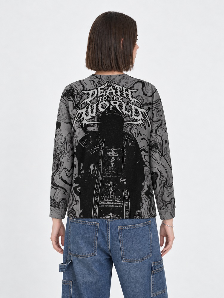 Death To The World Eco Oversized Long-Sleeve Graphic Tees · GRS Certified