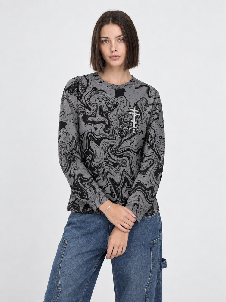 Death To The World Eco Oversized Long-Sleeve Graphic Tees · GRS Certified