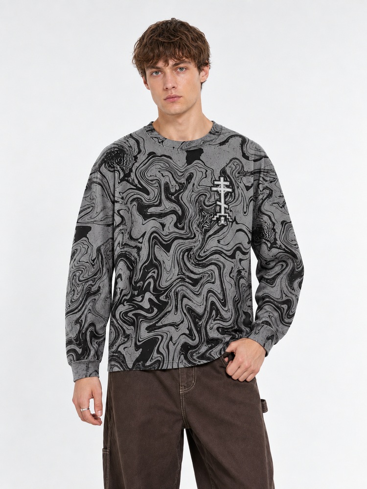 Death To The World Eco Oversized Long-Sleeve Graphic Tees · GRS Certified