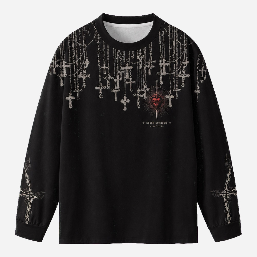 Sorrow Icon Eco Oversized Long-Sleeve Graphic Tees · GRS Certified