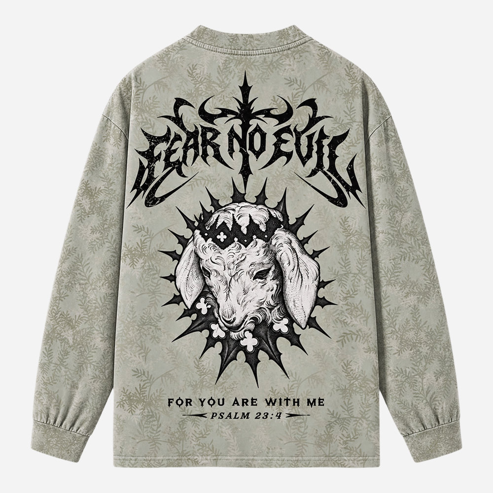 Thorned Ram Eco Oversized Long-Sleeve Graphic Tees · GRS Certified