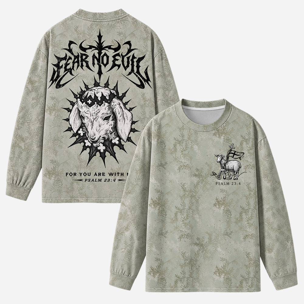 Thorned Ram Eco Oversized Long-Sleeve Graphic Tees · GRS Certified