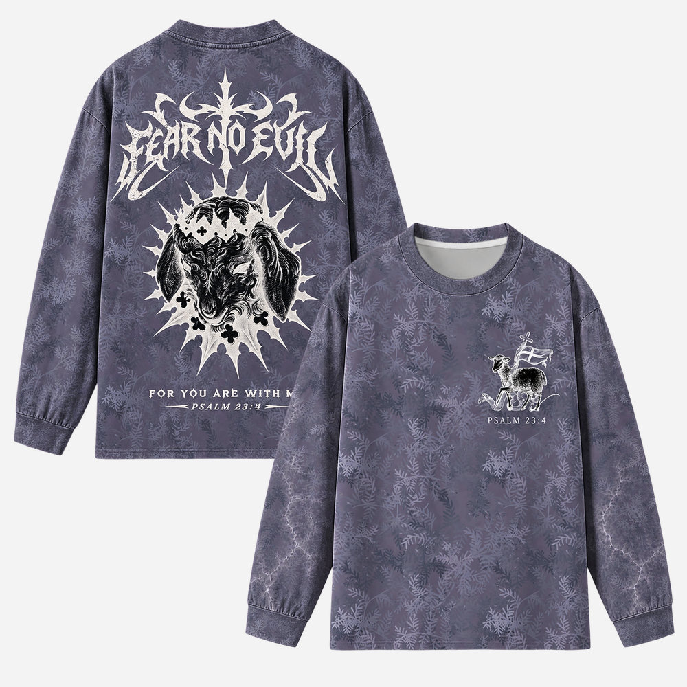 Thorned Ram Eco Oversized Long-Sleeve Graphic Tees · GRS Certified