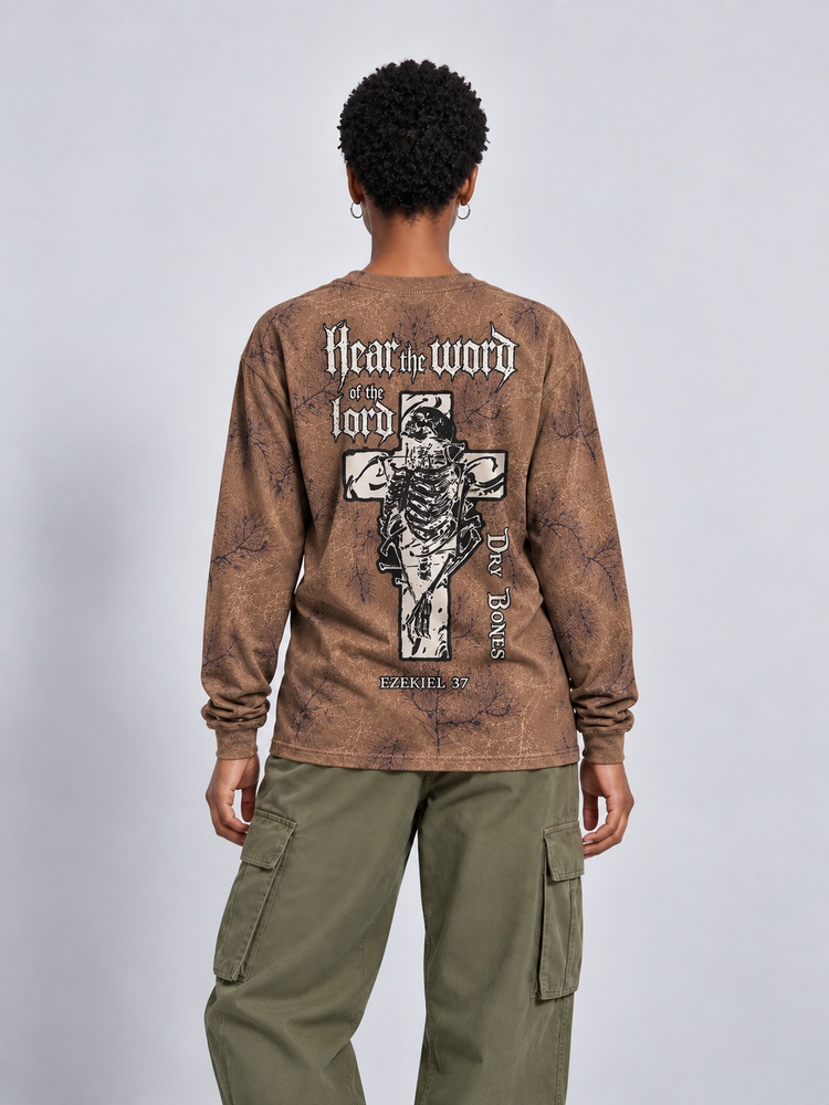 Desert Relic Eco Oversized Long-Sleeve Graphic Tees · GRS Certified