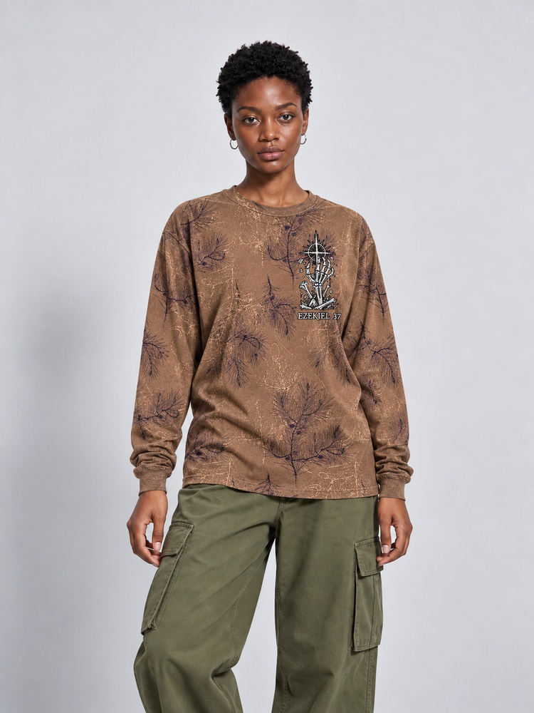 Desert Relic Eco Oversized Long-Sleeve Graphic Tees · GRS Certified