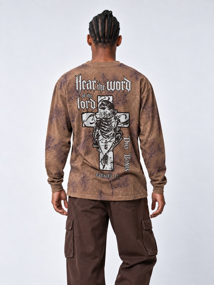 Desert Relic Eco Oversized Long-Sleeve Graphic Tees · GRS Certified