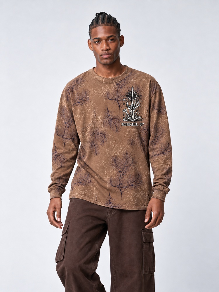 Desert Relic Eco Oversized Long-Sleeve Graphic Tees · GRS Certified