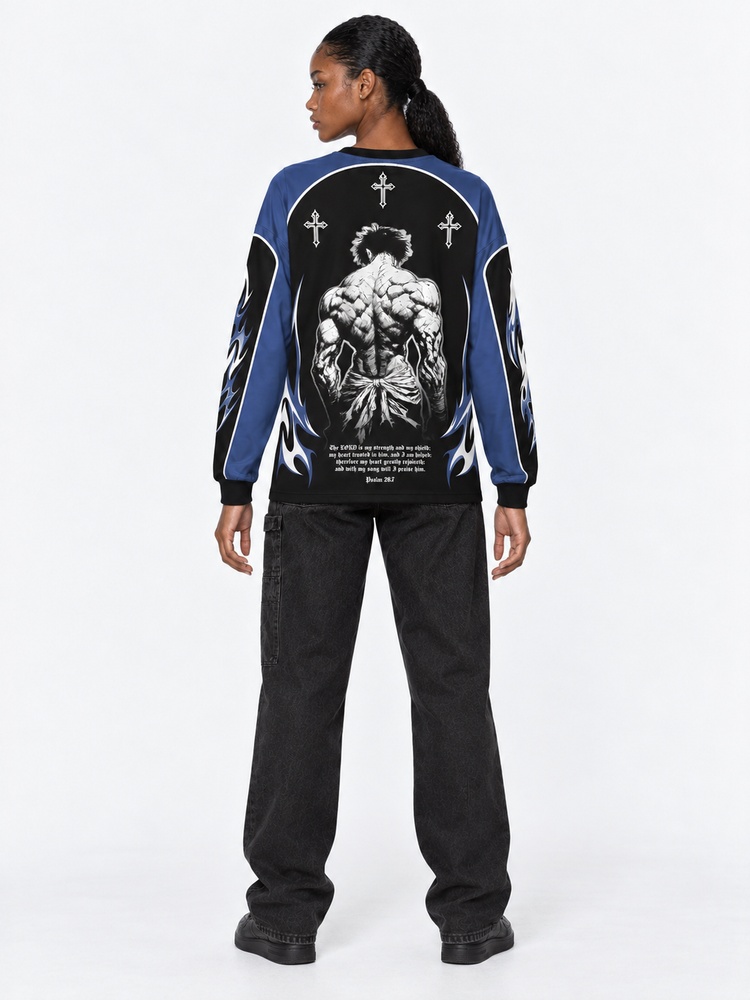 Shadow Strength Eco Oversized Long-Sleeve Graphic Tees · GRS Certified