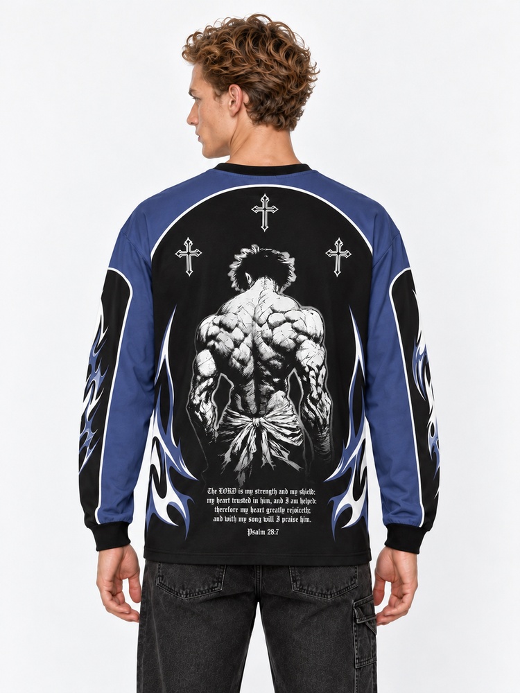 Shadow Strength Eco Oversized Long-Sleeve Graphic Tees · GRS Certified
