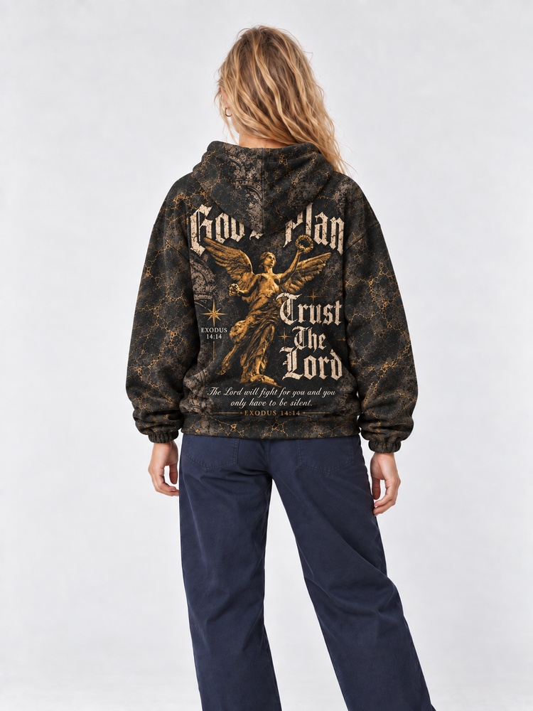 Golden Angel All Over Print Scuba Hoodie