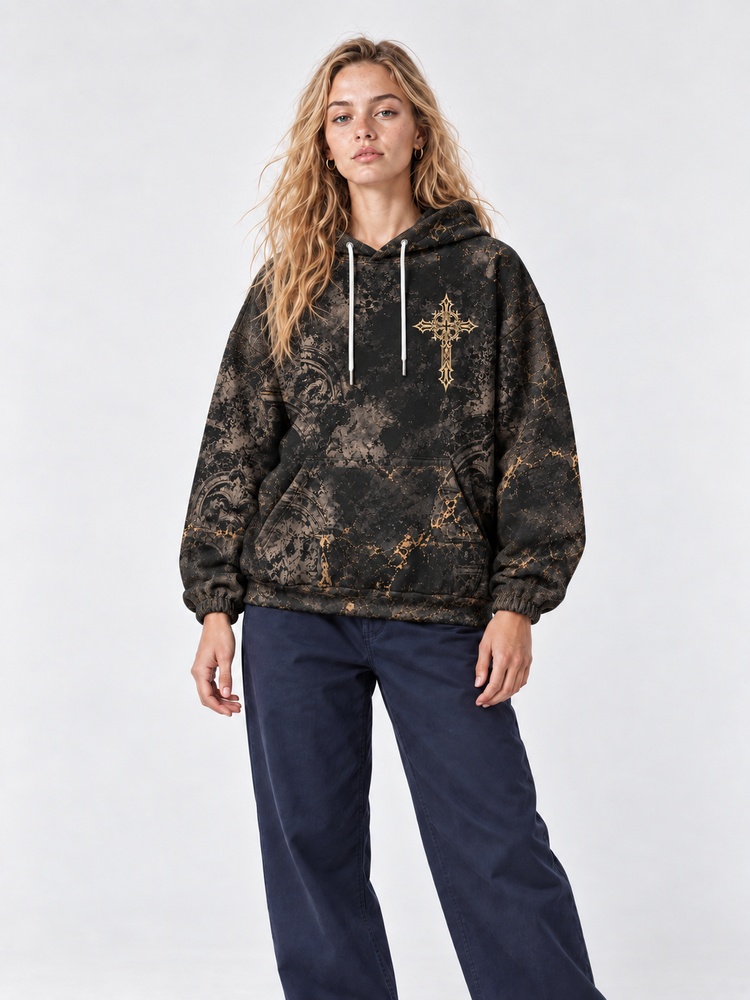 Golden Angel All Over Print Scuba Hoodie