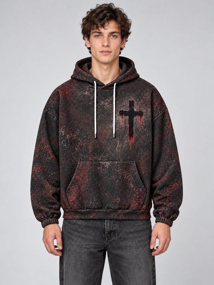 Blessed Cross All Over Print Scuba Hoodie
