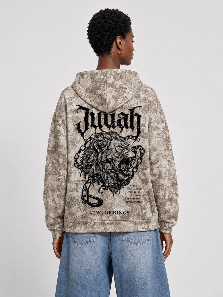Chained Lion All Over Print Scuba Hoodie