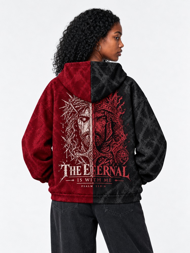 Crimson Divide All Over Print Scuba Hoodie