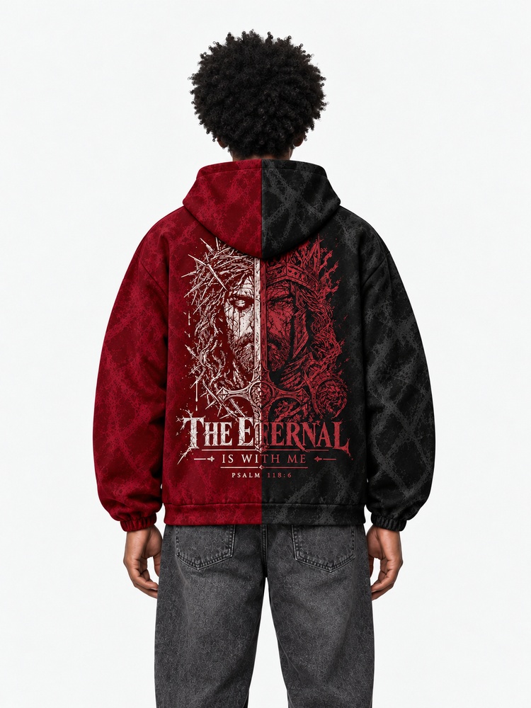 Crimson Divide All Over Print Scuba Hoodie