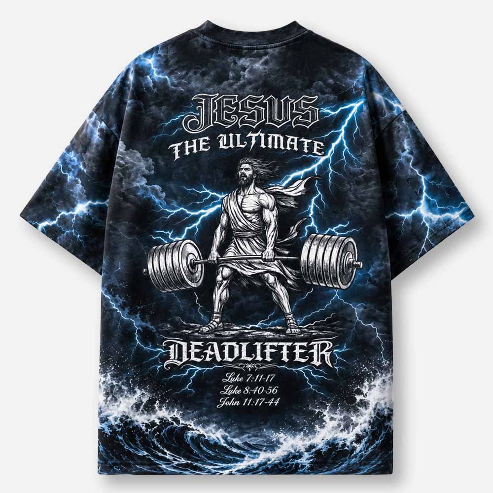 The Ultimate Deadlifter Eco Oversized Graphic Tees · GRS Certified