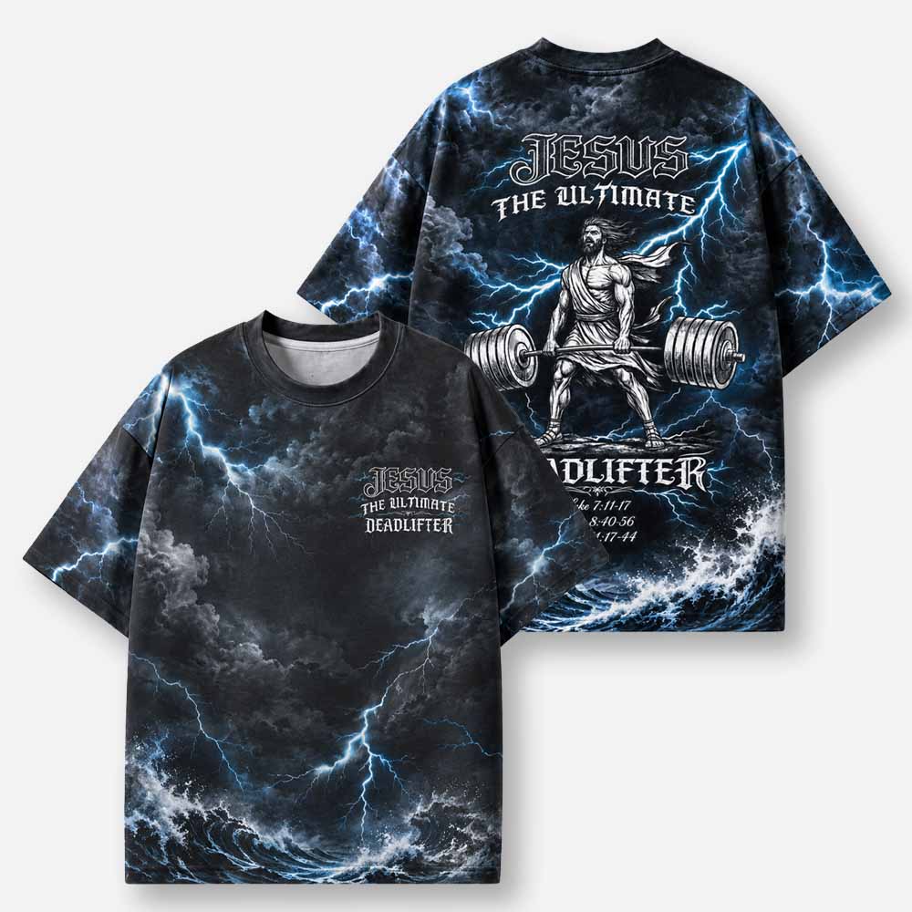 The Ultimate Deadlifter Eco Oversized Graphic Tees · GRS Certified