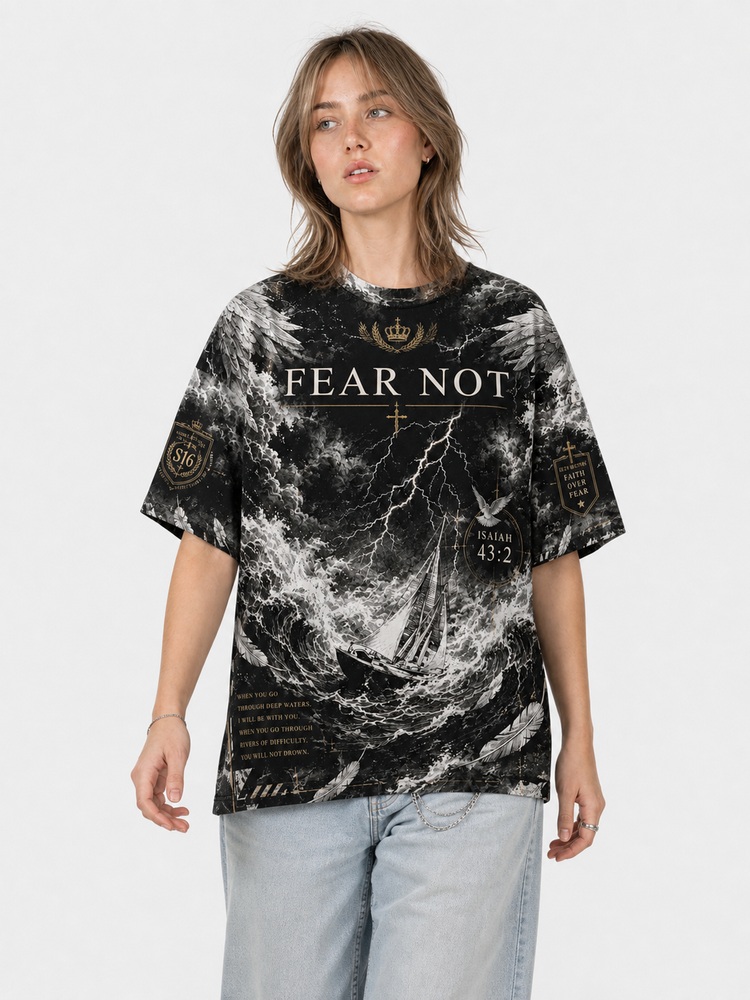 Fearless Storm Eco Oversized Graphic Tees · GRS Certified