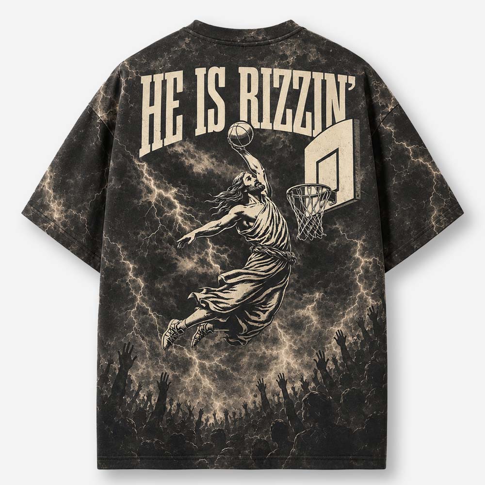 Rizzin Dunk Eco Oversized Graphic Tees · GRS Certified