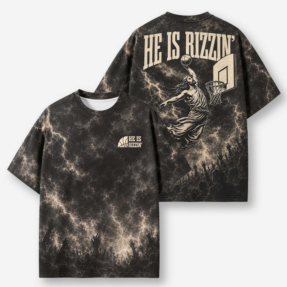 Rizzin Dunk Eco Oversized Graphic Tees · GRS Certified