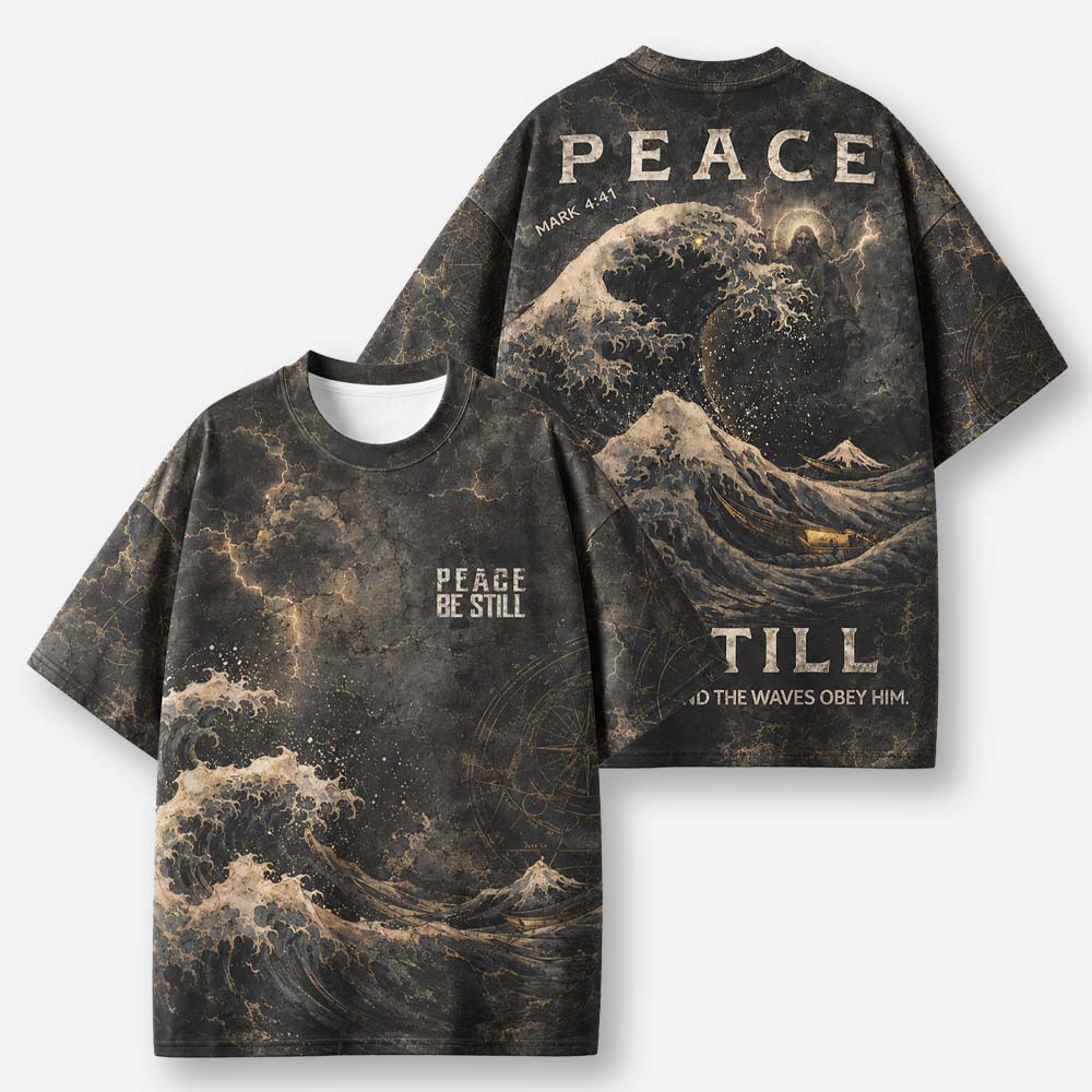 Peace Waves Eco Oversized Graphic Tees · GRS Certified