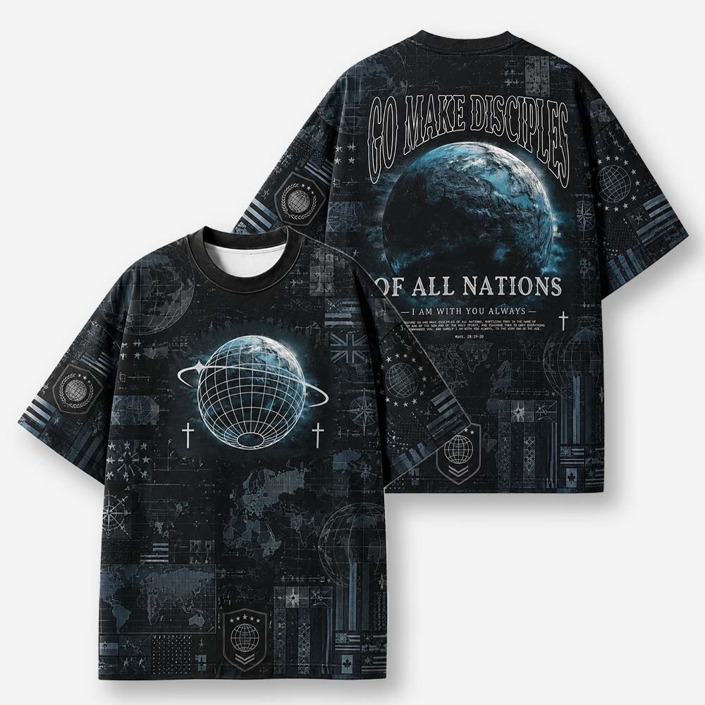 Blazing Aegis Faithbound Emblem Eco Oversized Graphic Tees · GRS Certified